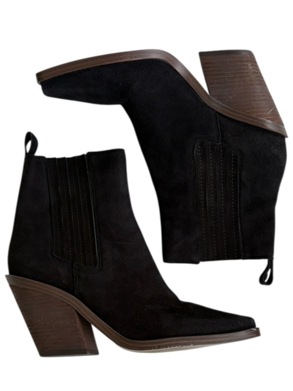 EUC Vince Camuto Leather Ackella Boots Black Size 8